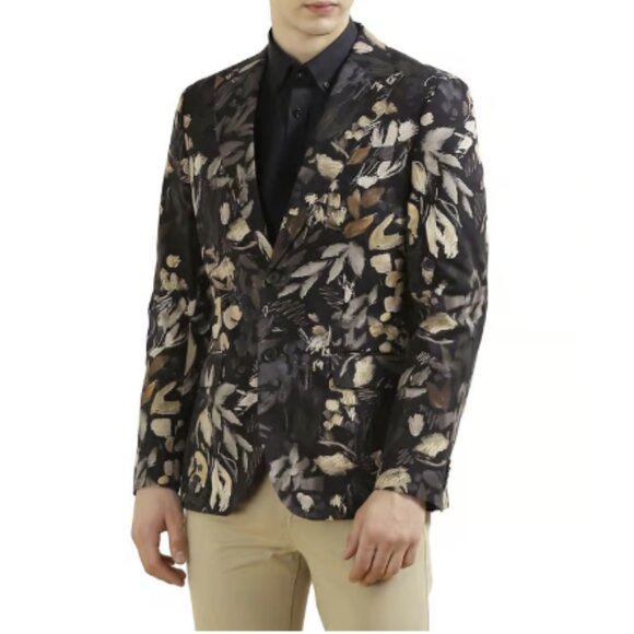 Ted Baker Cotton Jersey Floral Slim Fit Suit Jacket Men’s Size 5 (XL US) NWT - Picture 3 of 15